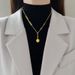 【 Full body titanium steel 】 Gold foil round ball in the extremely simple wind furnace, real gold necklace for women_ipsvogv.com