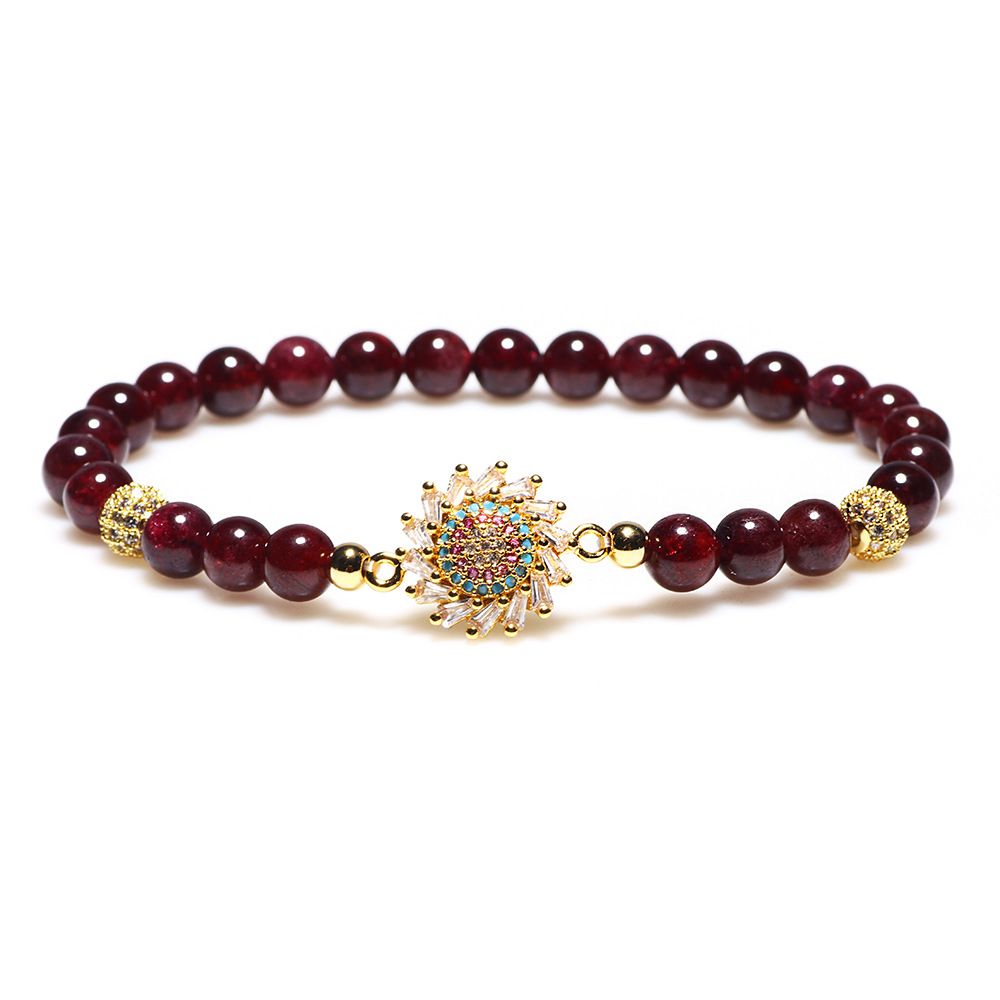 Fashionable Crystal Studded With Diamonds, Floral Garnets, Women's Bead Jewelry, Handmade Accessories, Couple Gifts_ipsvogv.com
