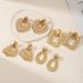 Gold Hammered Geometric Elegant High-end Niche Design Earrings For Women_ipsvogv.com