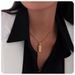 stainless steel gold plated tarot twisted chain necklace female simple personality light luxury pendant jewelry_ipsvogv.com