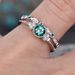 Cao Shi's New Fashion Versatile Zircon Women's with Copper Plating White K Micro Set Green Ring_ipsvogv.com