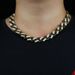 New 15mm Wide Two Color Hip Hop Studded Full Dia Men's Cuban Chain_ipsvogv.com