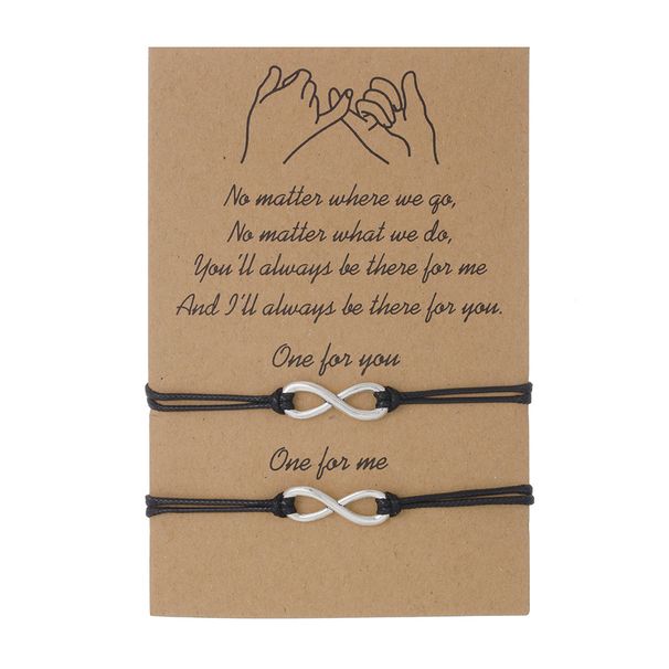 Infinite Eight Character Wax Thread Hand Woven Couple Friendship Card Bracelet Hand Rope_ipsvogv.com