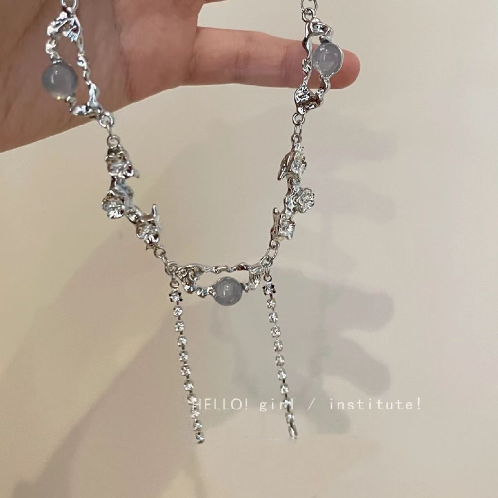 Stone White Moonlight Zircon Necklace For Women In Summer Sweet, Cool, And ! Spicy Girl With Internet Red Accessories, Sweet, Cool, Accessories,_ipsvogv.com