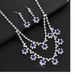 New Fashion Personality Flower Inlaid Multi-layer Necklace And Earring Set Bridal Wedding Dress Banquet Accessories_ipsvogv.com