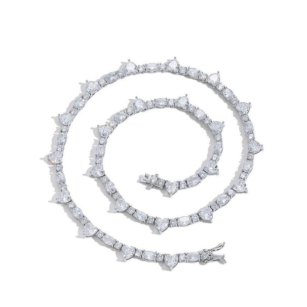 Women's Jewelry Mixed Tennis Chain Hip Hop Tennis Chain Stacked Heart Shaped Oval Splicing_ipsvogv.com