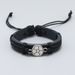 Handwoven Football Leather Bracelet - Black Sports Fan Wristband For Men_ipsvogv.com