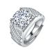 Kwai 5-Carat Full Aggressive Men's Twill Moissane Diamond Heart Eight Arrow Ring_ipsvogv.com