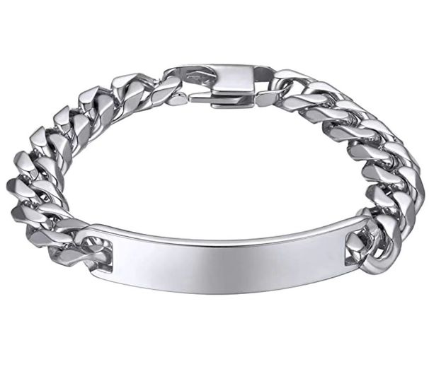 Men's Titanium Stainless Steel Curved Bracelet Hip Hop Cuban_ipsvogv.com