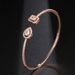 Personalized Open Bracelet Ring Two piece Set Open Water Drop Square Zircon Ring Bracelet_ipsvogv.com