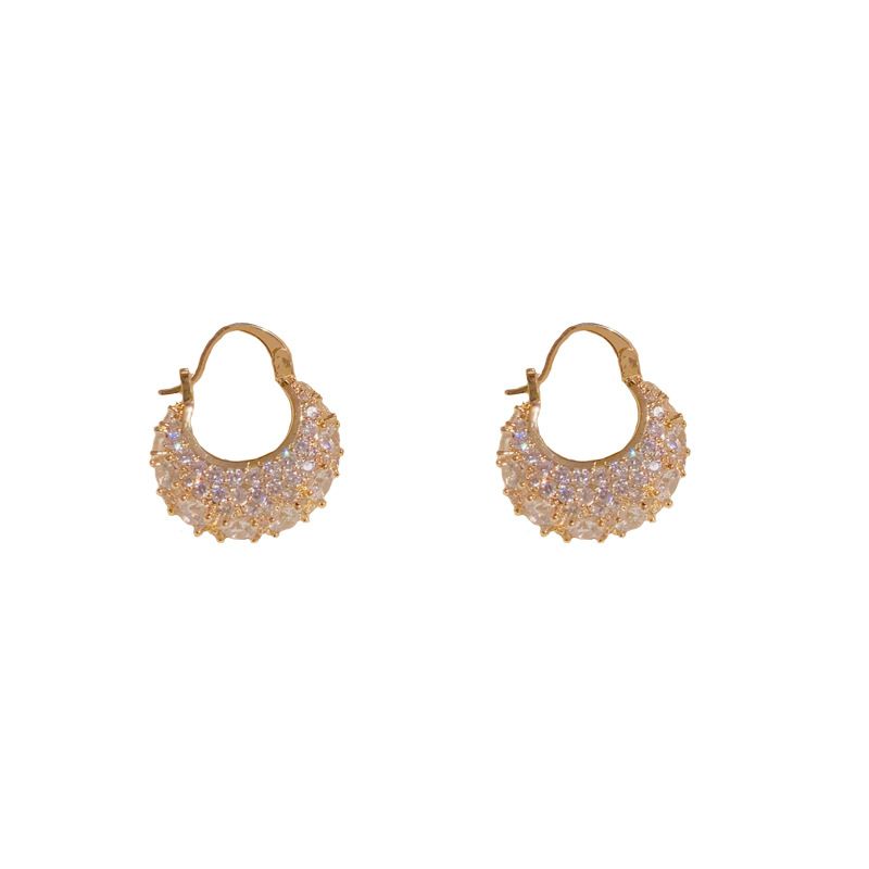 Micro Paved Full Zircon Bag-Shaped Internet Celebrity Personality Exquisite Super Shiny High-End Versatile Earrings For_ipsvogv.com