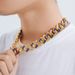 Hip Hop Colored Rhinestone Bracelet 20mm Rainbow Necklace, Mixed Color Cuban Necklace_ipsvogv.com