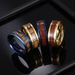 ring popular couple wedding ring inlaid teak titanium steel ring stainless steel jewelry_ipsvogv.com
