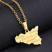 Stainless Steel Italy Sicily Map Necklace Geometric Glossy Unisex Titanium Pendant Accessories_ipsvogv.com
