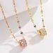 Stainless Steel Full Crystal Small Waist Necklace Micro-inlaid Classic Design Water Wave Chain Pendant Necklace No Fade_ipsvogv.com