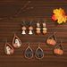 Halloween new wooden earrings female funny pumpkin maple leaf ghost earrings creative hollow water drop cat earrings_ipsvogv.com
