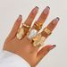 6-Piece Baroque Flower Pearl Ring Set, Trendy Personality Fashion Internet Celebrity Style Ring Combination_ipsvogv.com