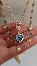2024 new explosive blue love shell double layer wear girl princess gold high-grade necklace_ipsvogv.com