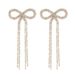 Direct Sales Popular Bow Long Tassel Earrings Fashionable Shiny Rhinestone Earrings_ipsvogv.com