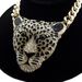 Halloween Queen Accessories Sweater Chain Style Leopard Head Long Knitted Necklace_ipsvogv.com