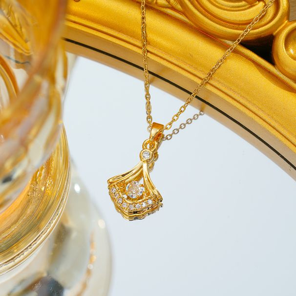 Smart Ginkgo Leaf Skirt Necklace Light Luxury Not Faded Niche Design Advanced Sense Same Style Clavicle Chain_ipsvogv.com