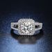 Live streaming female Korean version temperament square bag princess style one carat simulated diamond ring jewelry_ipsvogv.com