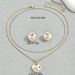 Minimalist style women's necklace earring set, niche inlaid geometric design, collarbone chain jewelry_ipsvogv.com