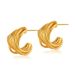 French irregular earrings silver needle hypoallergenic personality C shaped trendy earrings geometric line design K gold plated_ipsvogv.com