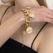B1255 Thick Chain Women Like Coins Exaggerate Punk Hip Hop Style Bracelet Geometric Accessories_ipsvogv.com
