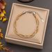 Tri Woven Metal Blade Snake Bone Chain Bracelet Women's Fashion Simple Color Matching Fried Dough Twists_ipsvogv.com
