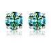 S925 Silver Moissanite Four Claw Earrings Fashionable And Versatile Blue Green Moissanite Earrings For Women_ipsvogv.com
