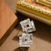 Korean Style Minimalist Geometric Square Crystal Zircon For Women With A Sense Of Luxury, Delicate And Fashionable_ipsvogv.com