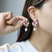 Original enamel drop oil zinc alloy point diamond earrings Mountain buckle colorful flower conch Tarot card pendant earrings_ipsvogv.com