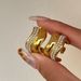 INS Fashionable INS Retro Titanium Steel Row Diamond Zircon Wave Snake Shaped Pearl Earrings_ipsvogv.com