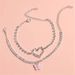 Explosions Rhinestone Butterfly Love Anklet Set Fashion Beach Trend Single Row Alloy Anklet_ipsvogv.com