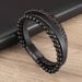 Hot selling natural stone volcanic stone leather bracelet, multi-layer men's leather woven bracelet_ipsvogv.com