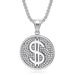 New Hip-Hop Jewelry Titanium Steel Gold-Plated Diamond-Studded Dollar Pendant Necklace_ipsvogv.com