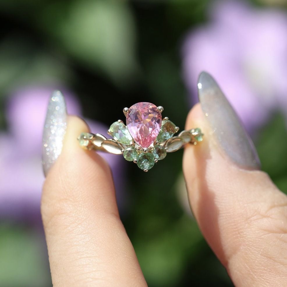 independently Developed A New Women's Colored Diamond Ring Instagram Internet Famous Alloy Inlaid With Water_ipsvogv.com