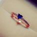 Sanjie's New Rose Gold Plated Heart-shaped Blue Diamond Ring Jewelry_ipsvogv.com