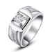 New Domineering And Fashionable Simulation Diamond Ring, Men's Platinum Plated Mosang Stone Ring_ipsvogv.com