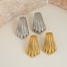 Summer INS Retro Plated Titanium Steel Feather Line Vertical Grain Earrings_ipsvogv.com
