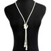 Multi Layer Pearl Necklace 1920s Retro Banquet Sweater Necklace Pendant_ipsvogv.com