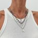 Ethnic Style Turquoise Cross Bead Necklace, Heart-shaped Bow Pendant, Collarbone Chain_ipsvogv.com