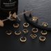 New Combination Fashionable And Personalized Flower Dot Diamond Hollow Opening 12 Piece Ring Set_ipsvogv.com