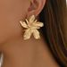 Unisex Personalized Flower Earrings For Women Niche Metal Five Petal Flower Double Layer Three Dimensional Design Earrings_ipsvogv.com