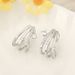 Women's Jewelry Super Flash High End Niche Design C Shaped 3 Claw Diamond Stud Earrings Personality Fashion Trend All Match Earrings Earrings_ipsvogv.com