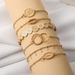 Personalized Gold Shell Circle Round Plate With Six Piece Set Bracelet_ipsvogv.com