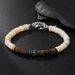 New Maillard Color Freshwater Shell Wood Beads Beaded Bracelet Niche Men's Stainless Steel Stone Bracelet Women_ipsvogv.com