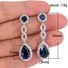 Cao Shi's Classic Water Drop Earrings Slightly Inlaid with Royal Blue Zircon Long Earrings Bridal Dinner Jewelry_ipsvogv.com