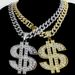 Jewelry Set Hip Hop Cuban Chain Fashion Personality Exaggerated Dollar Sign Necklace Accessories For Men_ipsvogv.com